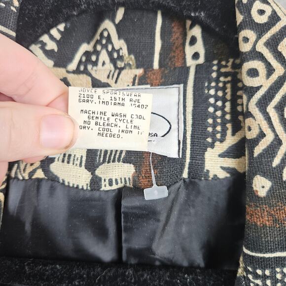 Vintage Joyce Tribal Print Blazer 80s Boho Abstract Statement Jacket Size 12 - Picture 4 of 8